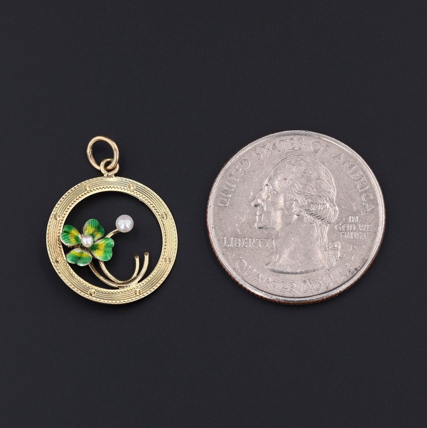 Antique Clover Pendant | Enamel Clover