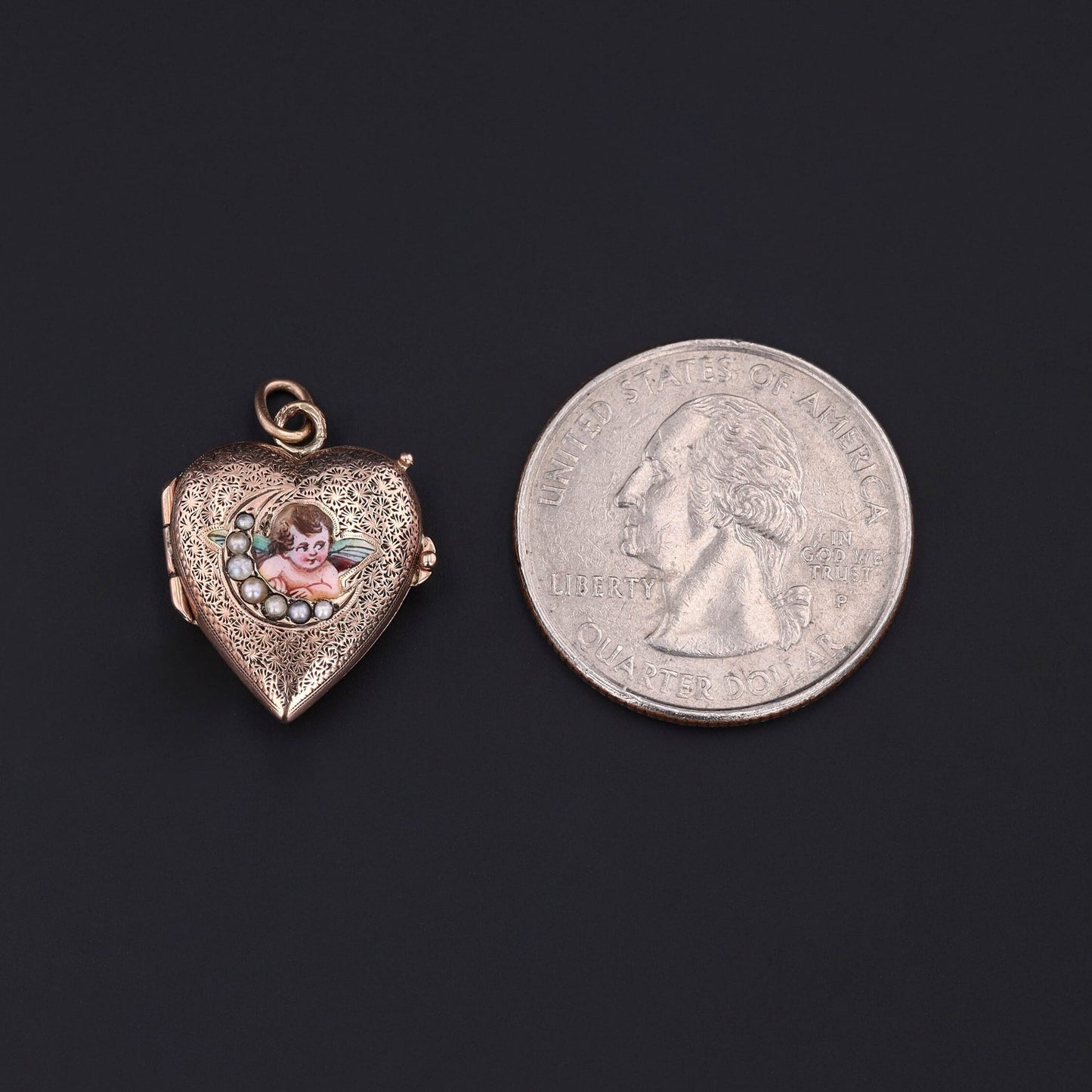 Antique Cherub Locket of Gold