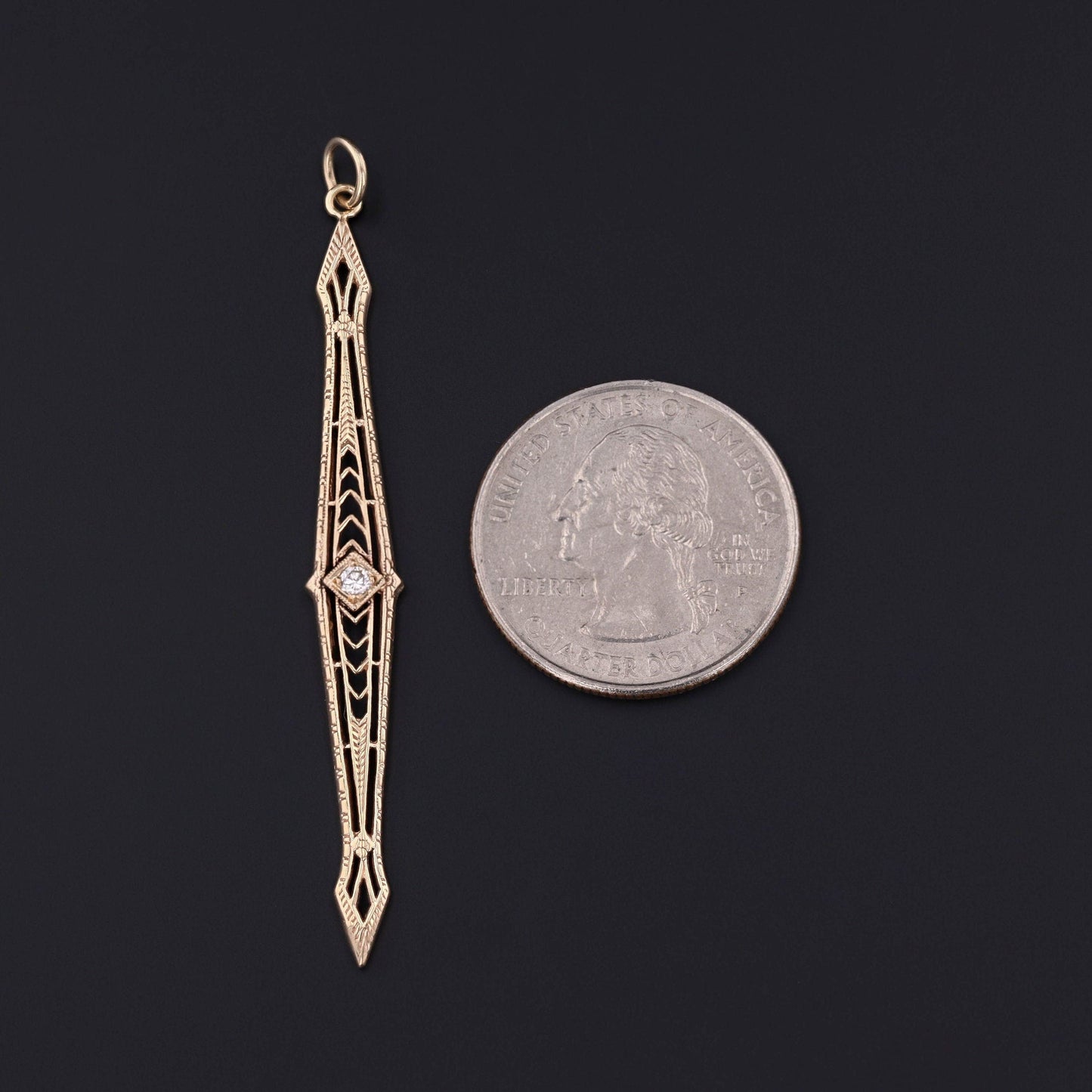 Antique Diamond Conversion Pendant of 14k Gold