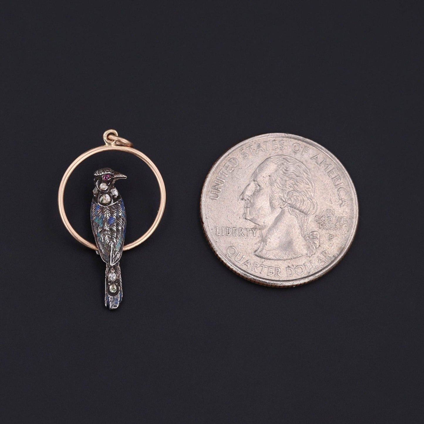 Antique Diamond Bird Conversion Pendant