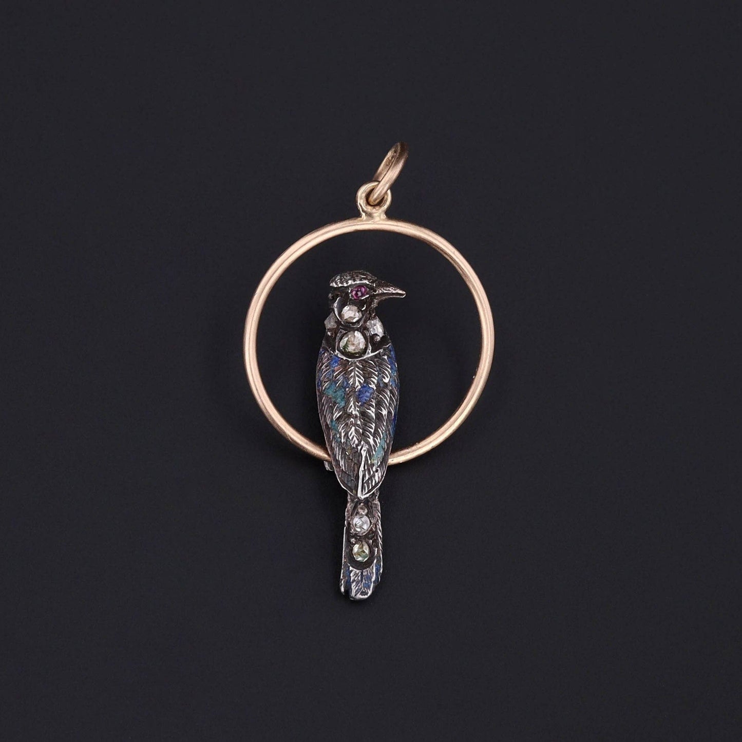 Antique Diamond Bird Conversion Pendant