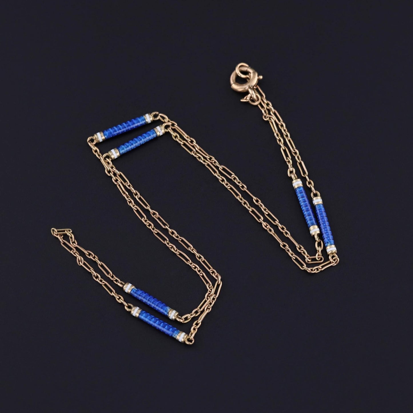Antique Enamel Chain of 14k Gold