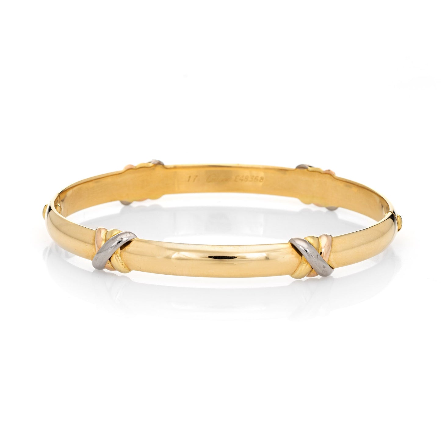 Cartier Trinity Bangle Bracelet Sz 17 Circa 1995 18k Yellow Gold Vintage Jewelry