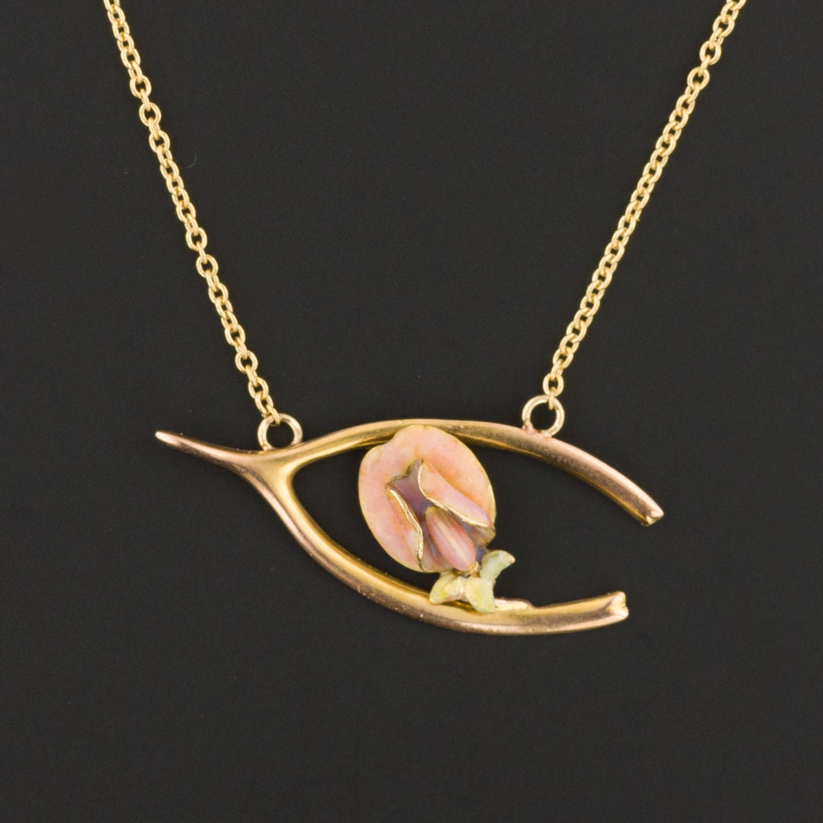 Antique Enamel Conversion Necklace of 14k Gold
