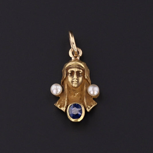 Antique Egyptian Revival Pharaoh Conversion Pendant
