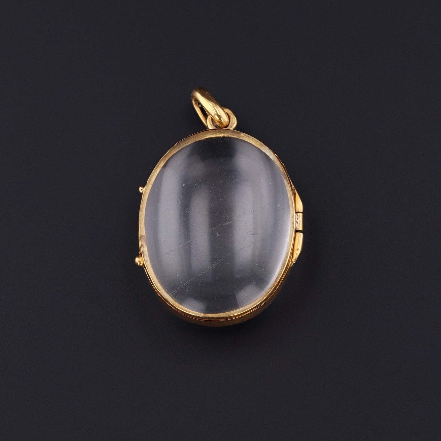 Antique Domed Glass Locket | 14k Gold Locket
