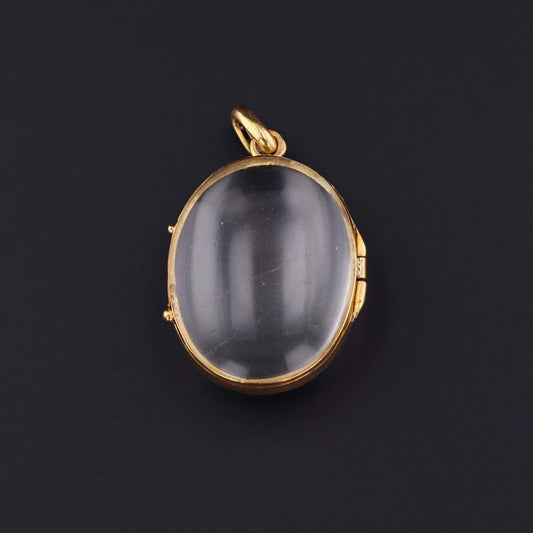 Antique Domed Glass Locket | 14k Gold Locket