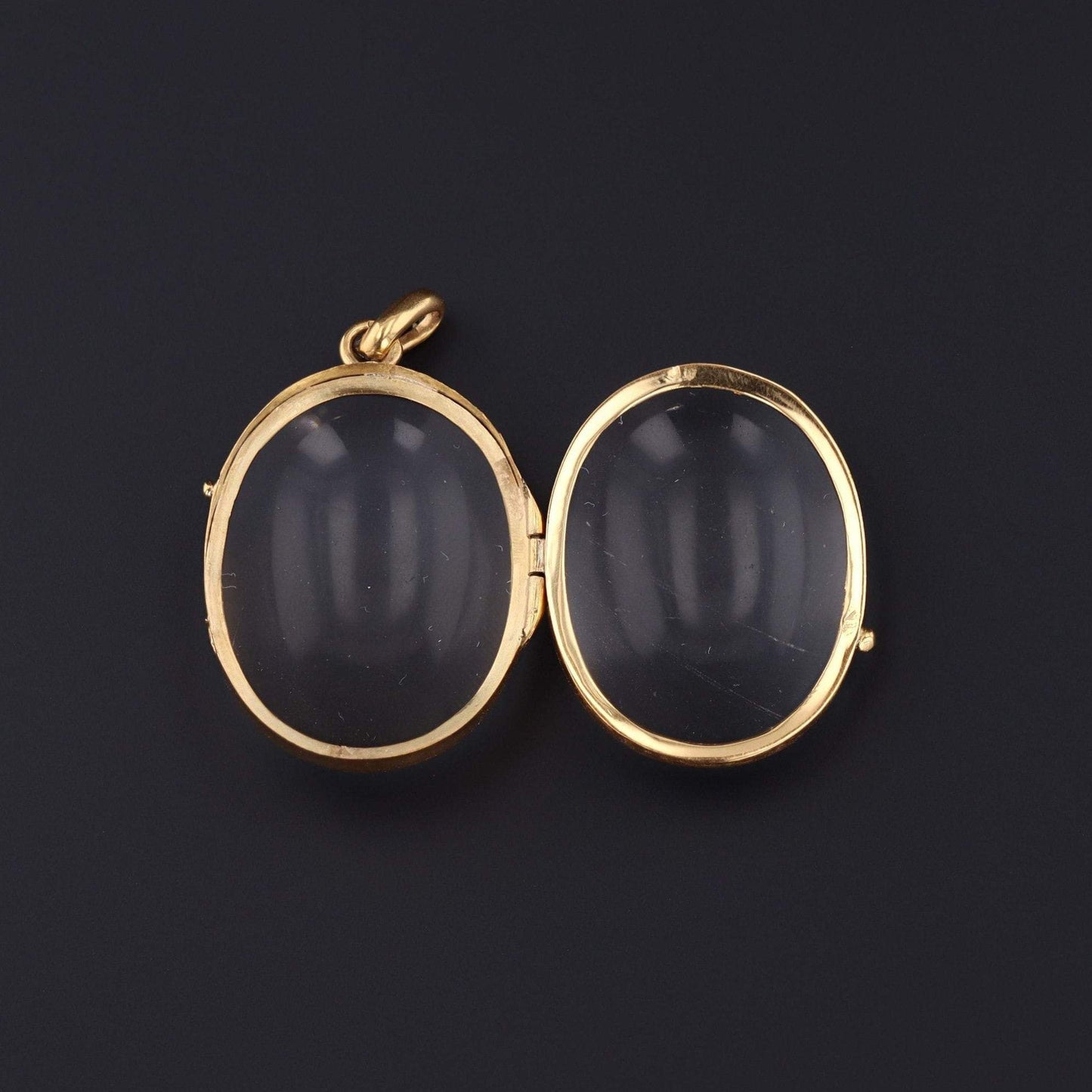 Antique Domed Glass Locket | 14k Gold Locket