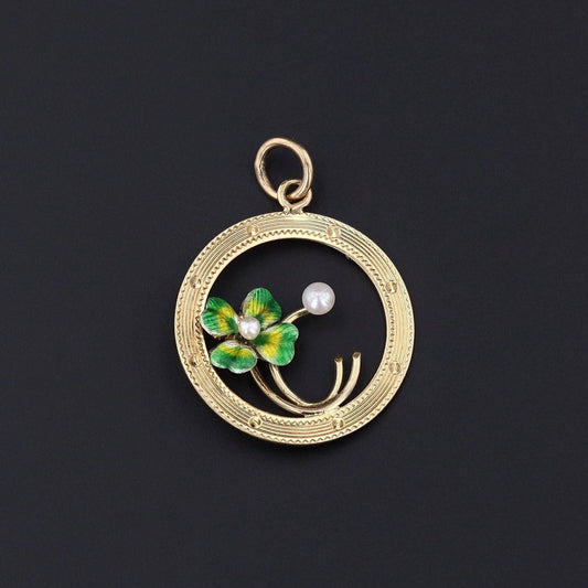 Antique Clover Pendant | Enamel Clover