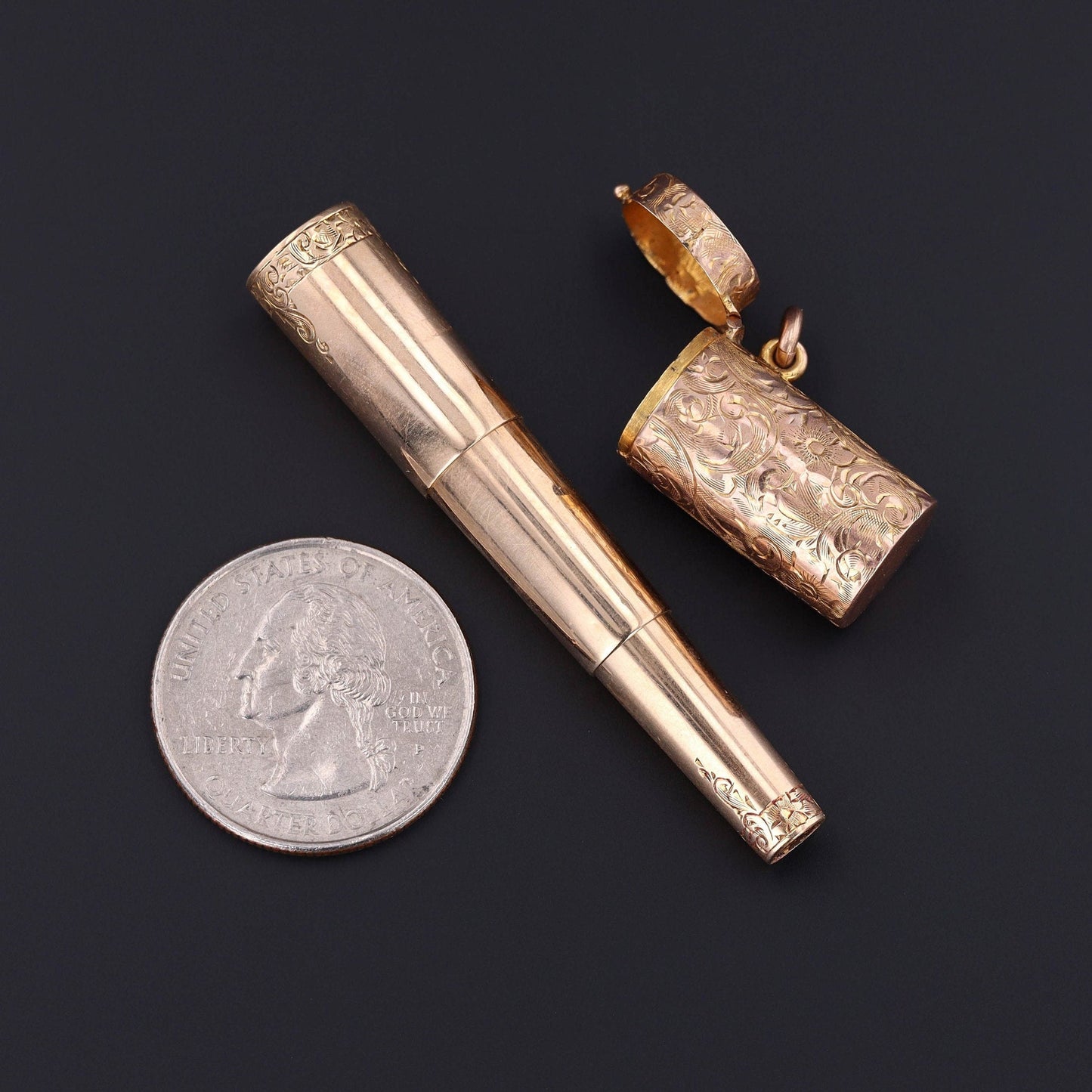 Antique Container Charm | Collapsible Cigarette Holder Charm Case