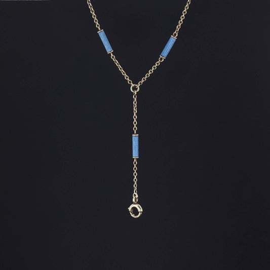 Antique Enamel Chain Necklace of 14k Gold