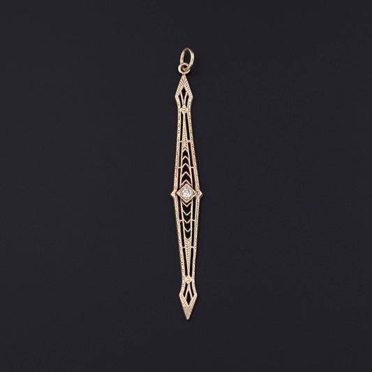 Antique Diamond Conversion Pendant of 14k Gold