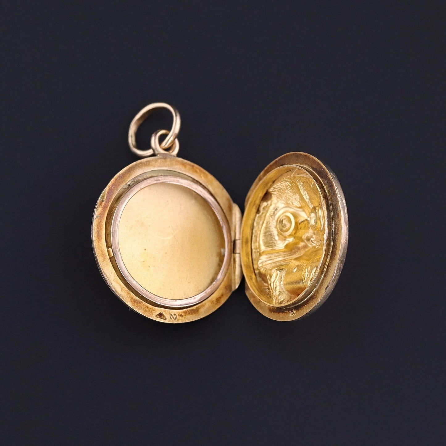 Antique Diamond Lion Locket of 10k Gold