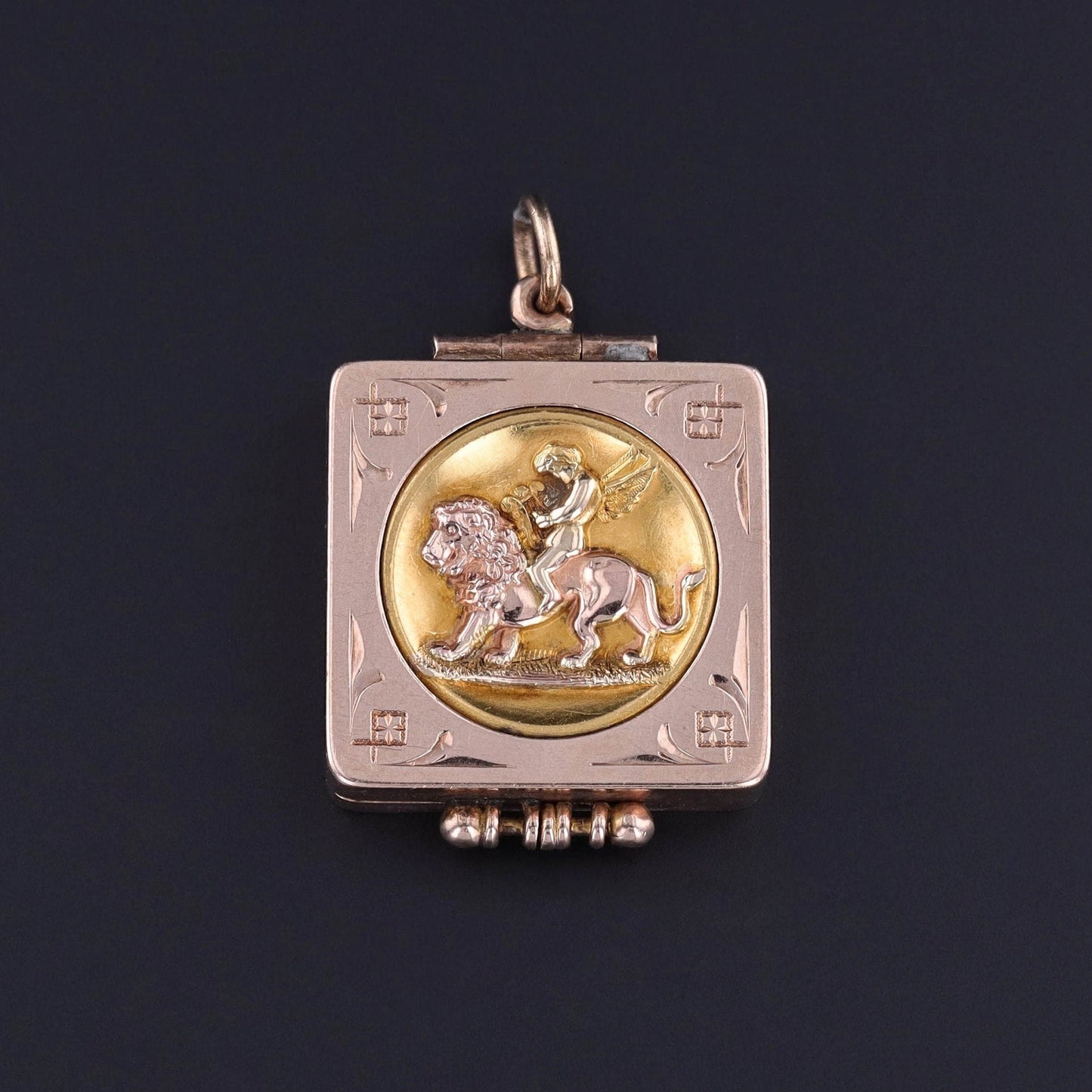 Antique Cherub Locket of 9ct Gold