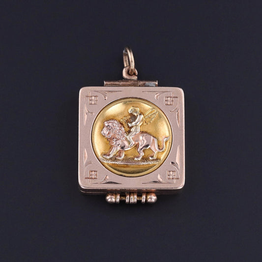 Antique Cherub Locket of 9ct Gold