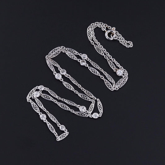 Antique Edwardian Platinum and Diamond Chain