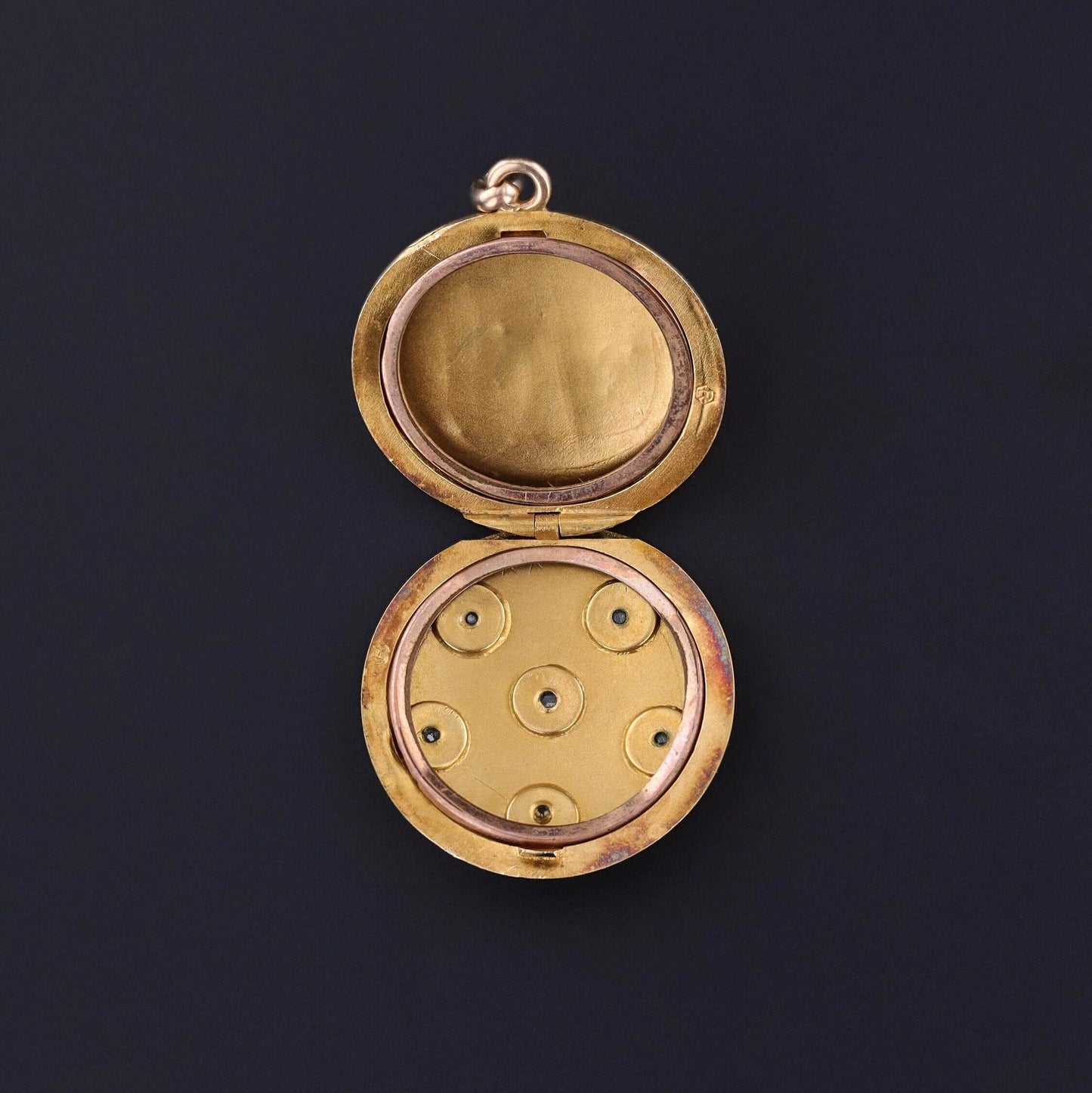 Antique Diamond Star Locket of 10k Gold