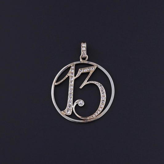 Antique Diamond Lucky Number 13 Pendant
