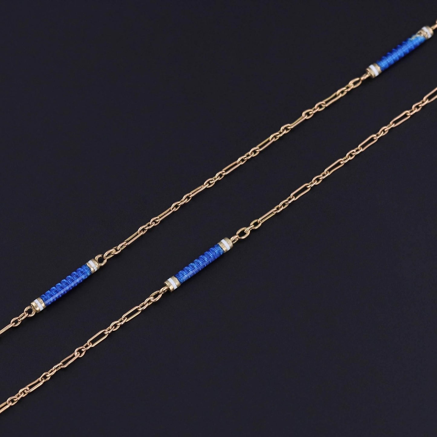 Antique Enamel Chain of 14k Gold
