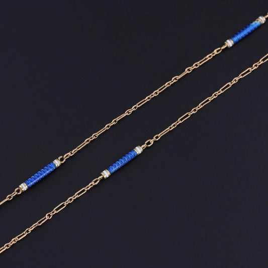 Antique Enamel Chain of 14k Gold